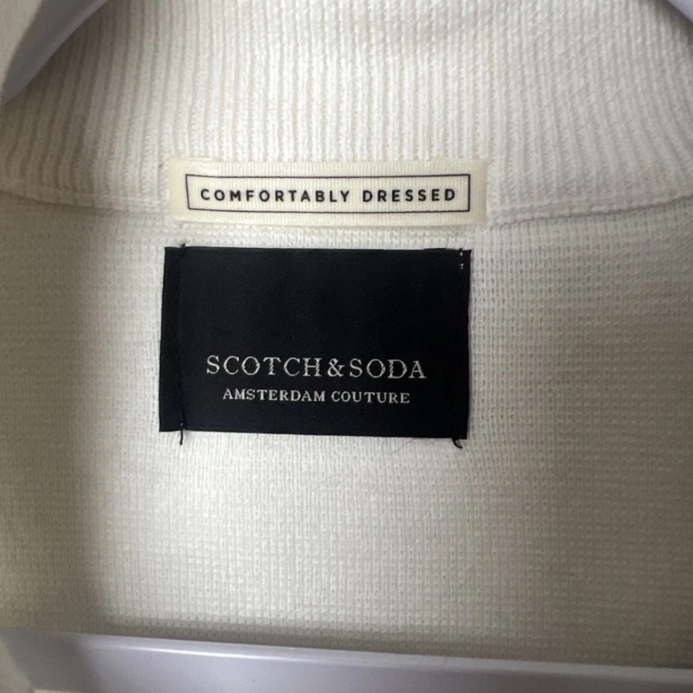 Scotch and Soda White and Black Half-Zip Pullover - Picture 6 of 7